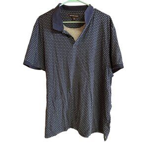 Michael Kors Mens Navy & White Polka Dot Polo Shirt XXL Cotton
